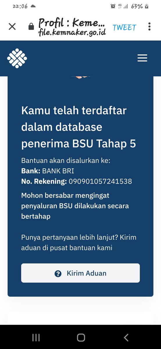 BelumBsu's tweet photo. @CNNIndonesia @KPK_RI ,@BPJSTKinfo ,@KemnakerRI ,@BANKBRI_ID ,@jokowi ,apakah ini ada indikasi penyelewengan BSU,saya bekerja dan beralamat diKALTENG,tpi rek yg akan disalurkan BSU rek bri,sedangkan yg kami daftarkan ke bpjs rek mandiri,anehnya rek bri tsb,pemiliknya persis dgn nama saya https://t.co/8ESwebj31g
