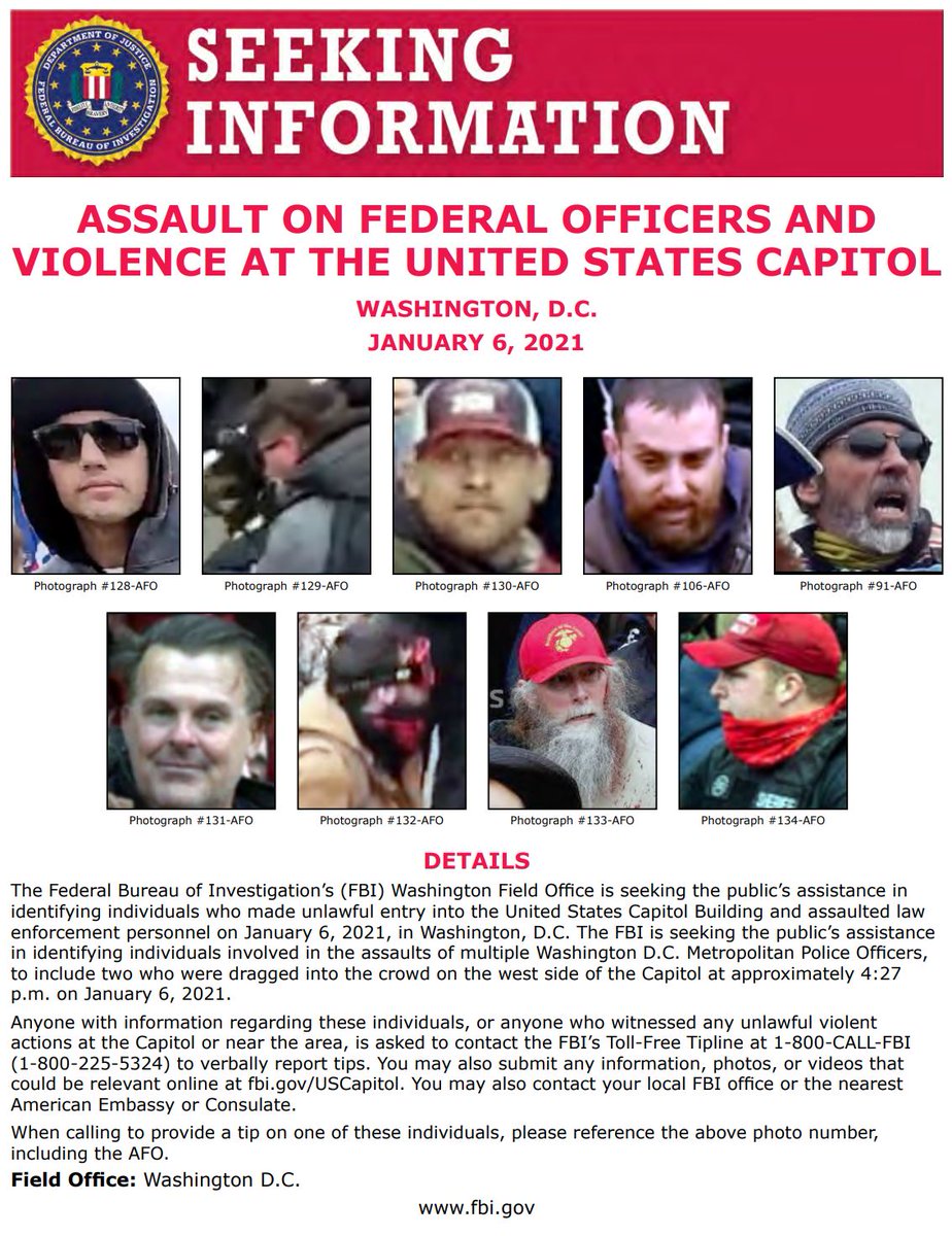 The FBI is seeking information about individuals who incited violence at the U.S. Capitol on January 6.
