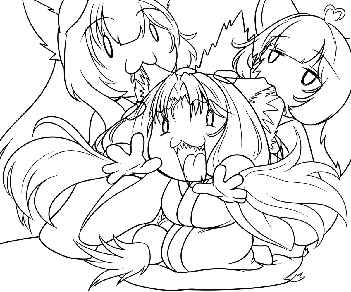 #線画を晒すと誰かが色を塗ってくれるかもしれない
需要?やっこさん死んだよ。

・・・塗り絵だコレ!( ;'Д`) 