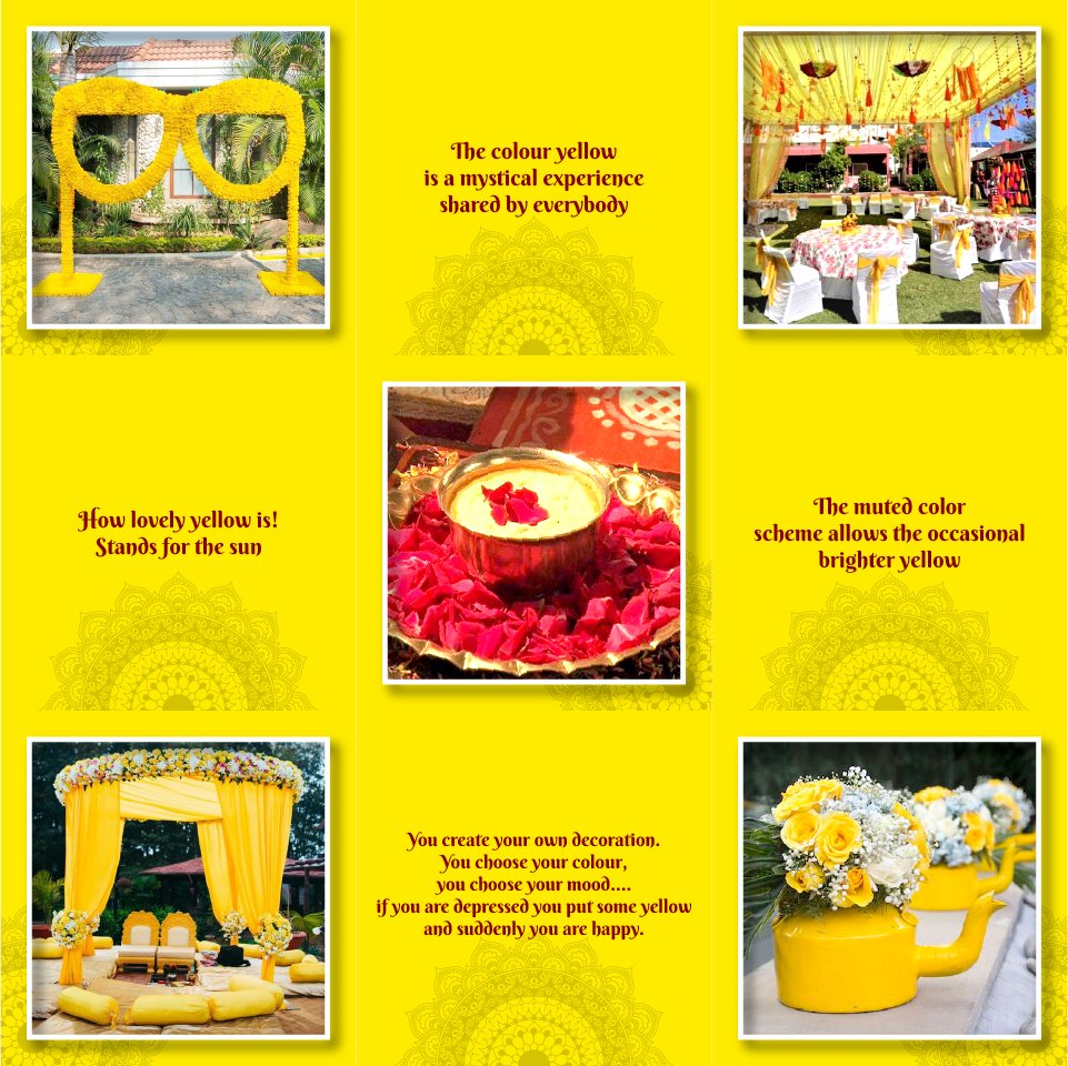shaadiwalajpr's tweet photo. You create your own decoration. You choose your colour, you choose your mood....if you are depressed you put some yellow and suddenly you are happy.
#yellowtheme💛
#shaadiwalaweddingplanners
For more information
Contact-9950710710
Visit - https://t.co/MCb1TuU0mc https://t.co/5h10Rs33YC