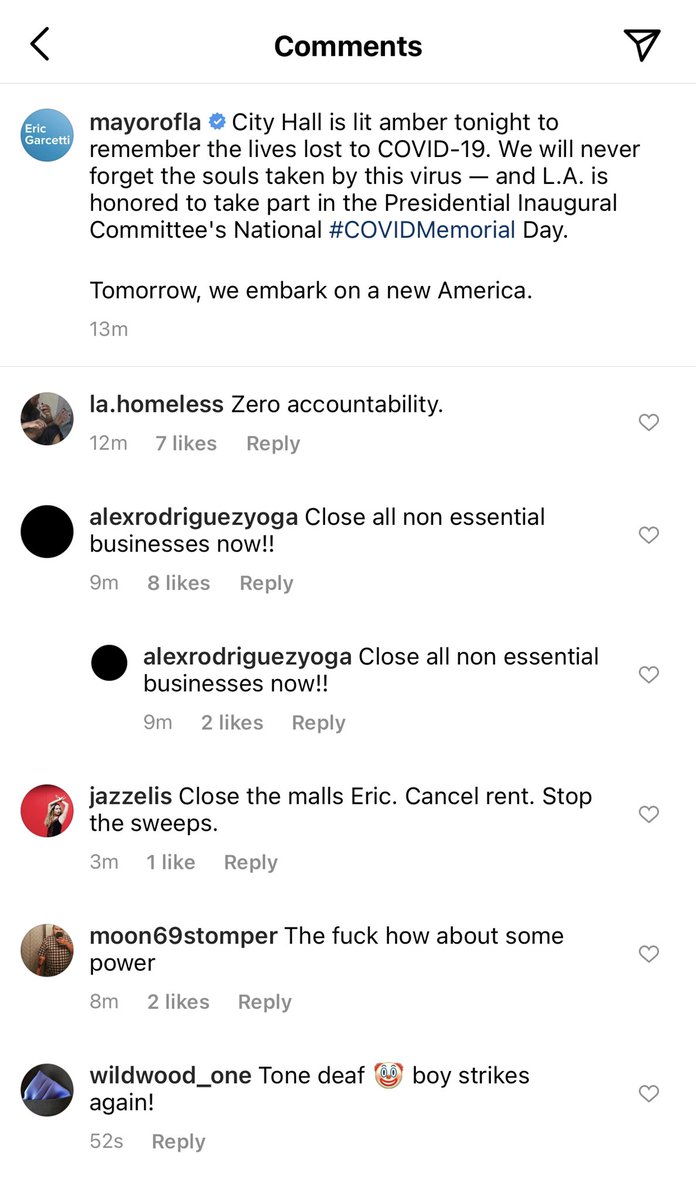 kimigen's tweet photo. @thelapod are you seeing the fury being unleashed on Garcetti’s Instagram right now?😂 https://t.co/LwK6wWZfZ8