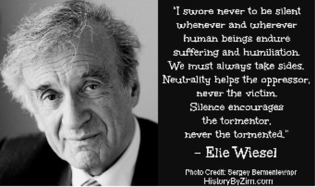 Take the side of victims and the oppressed. Don't be silent!