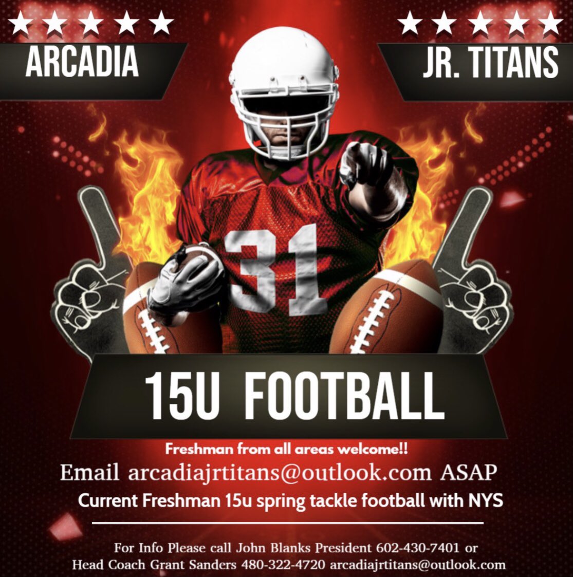 JrFightingIrish's tweet photo. Attention all current Freshman families and players!!!!! Spring tackle football! 🅰️⚔️🏈 let’s roll! #TitanUp https://t.co/AvnjenjSrW
