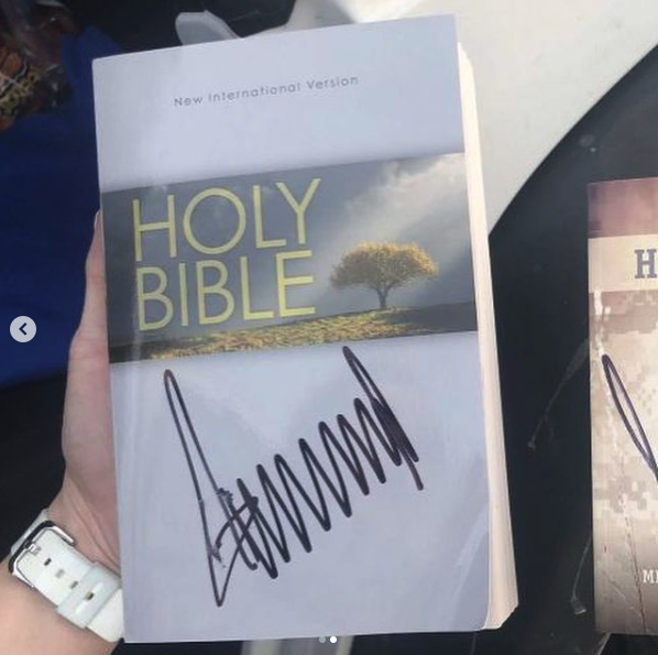 Thanks to  @GrandstandFan for reminding me that he also signed bibles and boobs after the hurricane