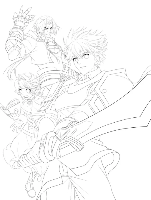 前からちょっと描いてたオリジナルキャラの線画…
線画頑張った(当社比) 
