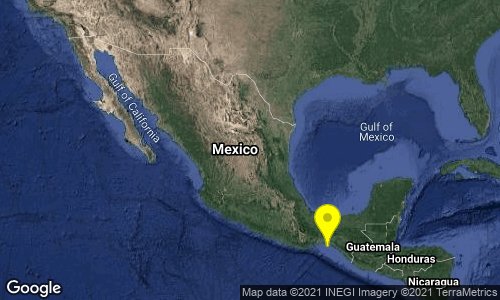 SismologicoMX's tweet photo. SISMO Magnitud 4.1 Loc  65 km al SUROESTE de ARRIAGA , CHIS 19/01/21 23:16:58 Lat 15.84 Lon -94.35 Pf 21 km https://t.co/RFxlYdYqeM