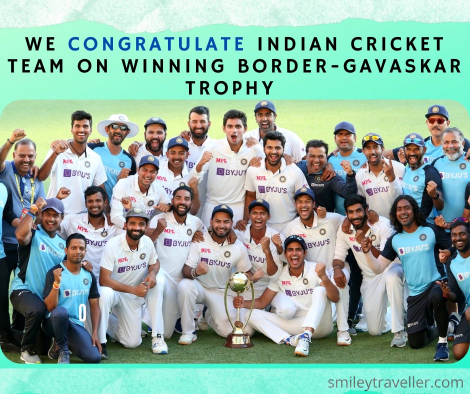 Happy Gurupurab to all 

and 

We Congratulate  #IndianCricketTeam on this win and wish them all the best for the upcoming tour.

#SoundOfChampions #AUSvIND #BorderGavaskarTrophy #gurugobindsinghjayanti #gurupurab #gurugobindsinghji #wednesdaythought 
#smileytraveller