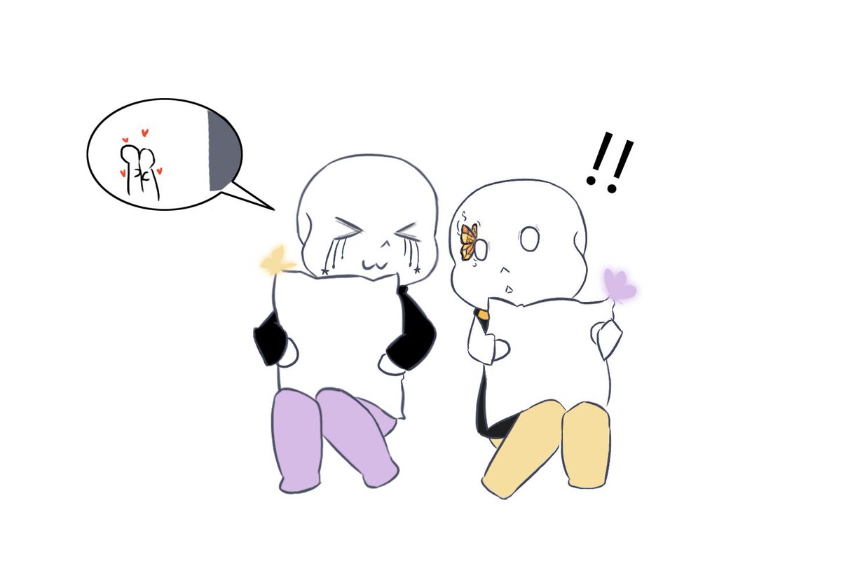 N5N5520's tweet photo. noir:kiss！！
butterfly：wow！
@ProductionRoxy 
noir is so cute
I really love your painting.
(TεT) https://t.co/GmcL0MdgS4