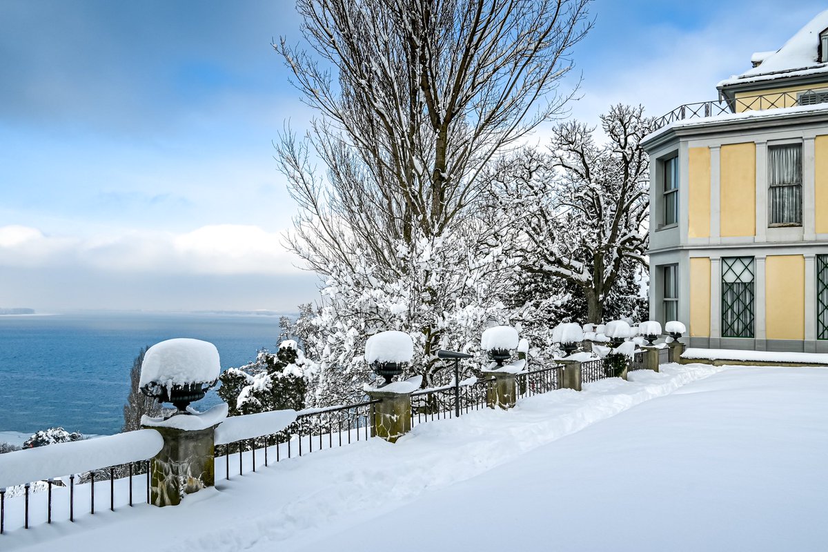 Beers_and_Beans's tweet image. Picturesque winter snow scene of Arenenberg Manor on Lake Constance

#lakeconstance #bodensee #arenenberg #thurgau #winter2021