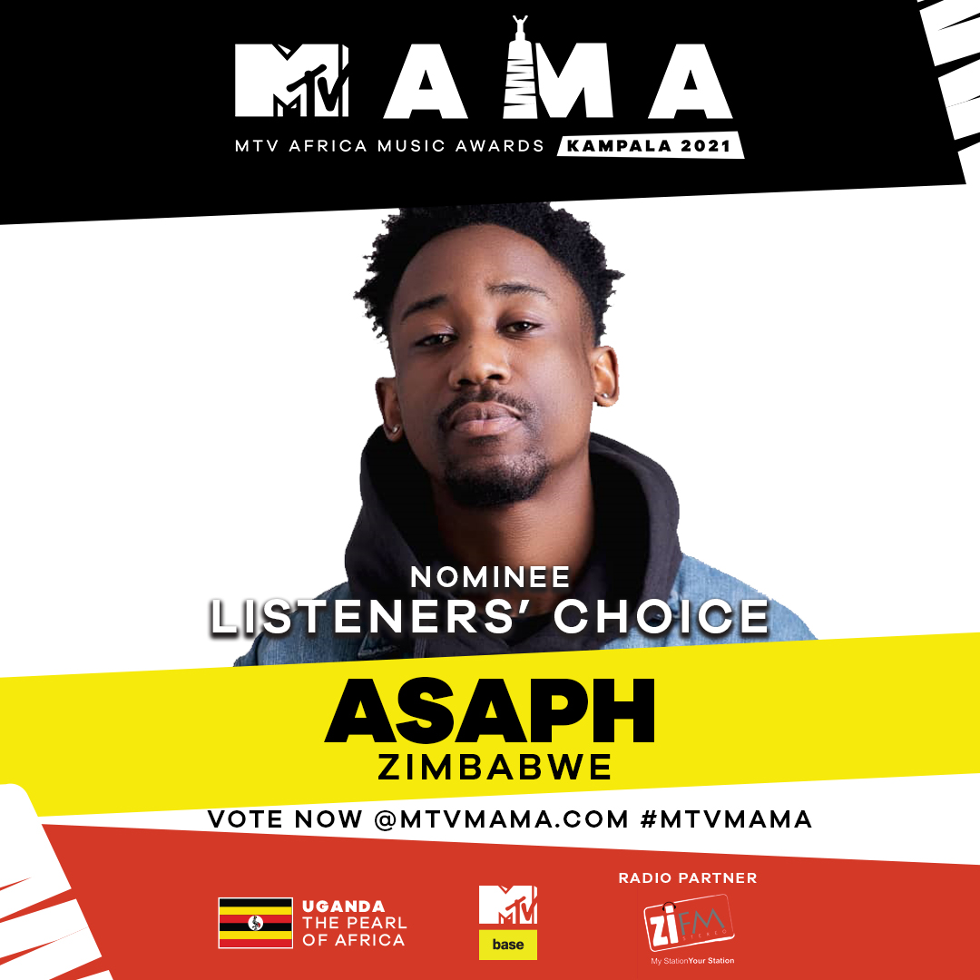 AsaphAfrika's tweet photo. ITS OFFICIAL!!! #MTVMAMA Listeners' Choice Award Nominee Representing Zimbabwe 🇿🇼 

BIG THANKS to everyone that pushed the #ASAPH4MAMA 🙏🏽 We did the things!!! 

Vote Now: https://t.co/HrlYlnJoSp

#VisitUganda #PearlOfAfrica @MTVMamas https://t.co/y8PAy3rTmT