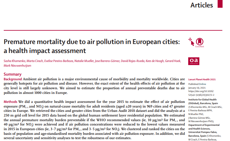 DaalenKim's tweet photo. Premature deaths in European cities could be avoided annually by lowering air pollution concentrations, particularly below WHO guidelines.🌍

New @TheLancetPlanet paper estimates annual preventable deaths due to air pollution in European cities. 

Read 📰: https://t.co/N4ny4Iloj5 https://t.co/bR82vpMhaP