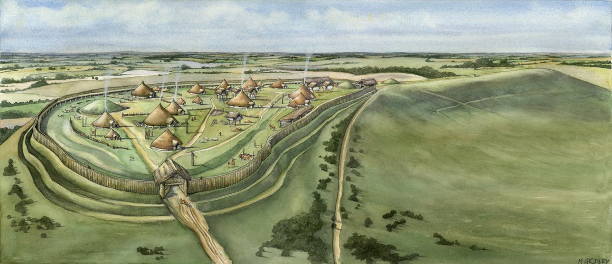 This reconstruction of Ivinghoe Beacon  #Buckinghamshire © Mark Gridley  @ChilternsAONB  @AshridgeNT  #Chilfort recently shared by  @Hillfortian still fair takes our breath awayGreat to see the Iron Age still looking so glorious See:  https://www.chilternsaonb.org/about-chilterns/beacons-of-the-past.html #HillfortsWednesday