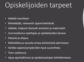Käynnissä #apoa #oppimisanalytiikka-hankkeen webinaari. <a href="/TAOK_TAMK/">TAOK</a> projektipäällikkö <a href="/hannateras/">Hanna Teräs</a> kertoo tehdystä matkasta ja kuvassa näkyvät opiskelijoiden tarpeet, joiden pohjalta pilotteja lähdettiin tekemään.