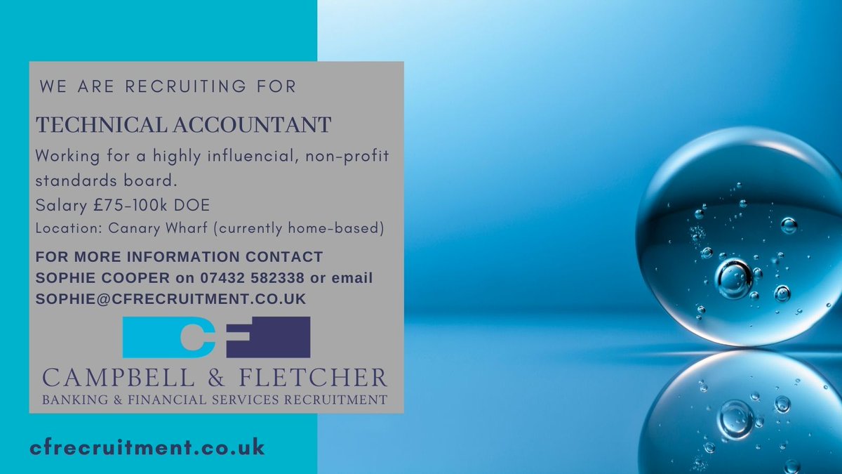 NEW OPPORTUNITY - For more information contact Sophie on sophie@cfrecruitment.co.uk #accountant #talentmanagement #recruitment