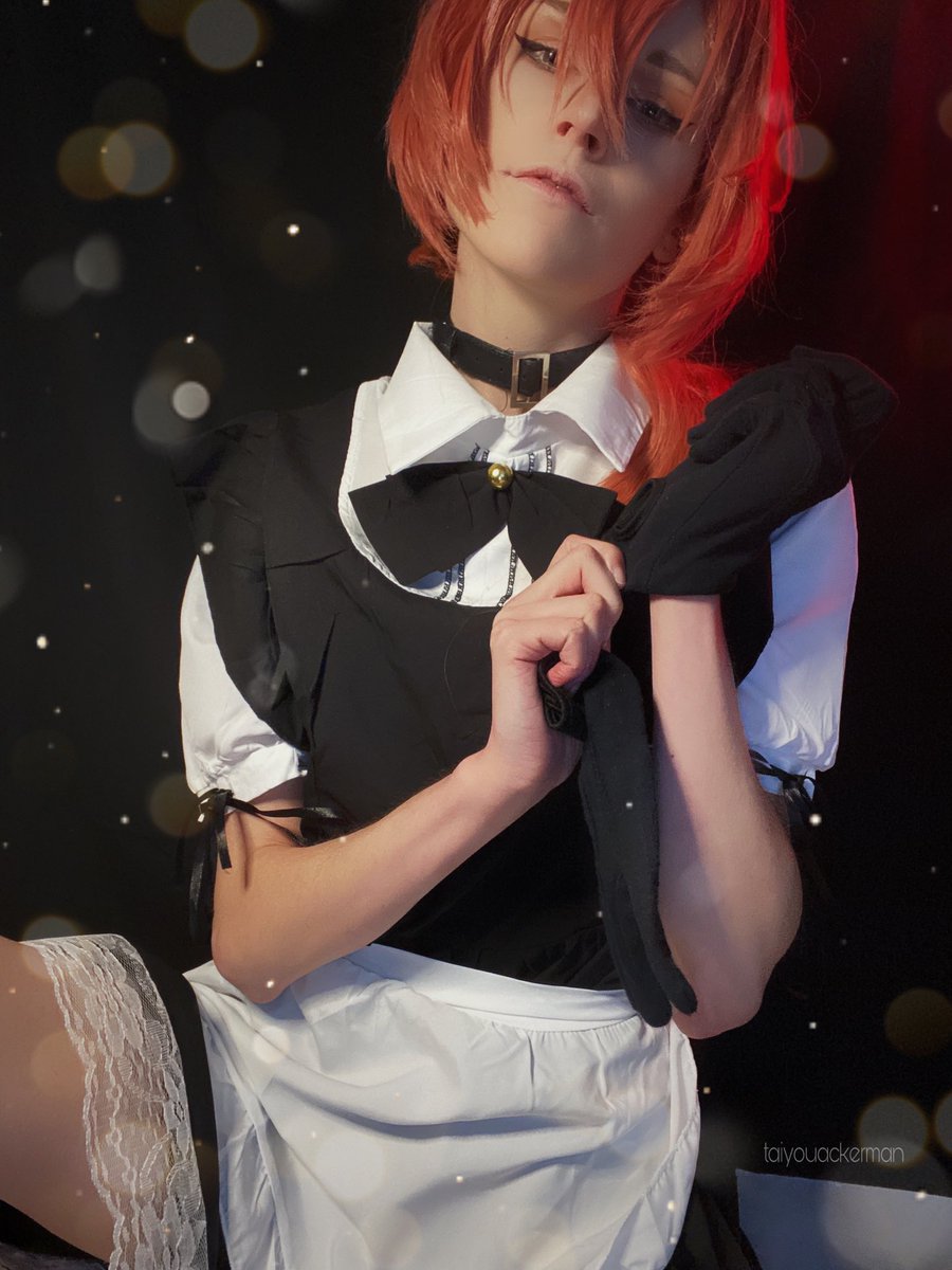 taiyouackerman's tweet photo. • Maid Chuuya •
.
.
show it some love on insta 🥰 
ig: taiyouackerman
.
.
#BungouStrayDogs #chuuyanakahara #maidchuuya #cosplay https://t.co/G5H36IX1xI