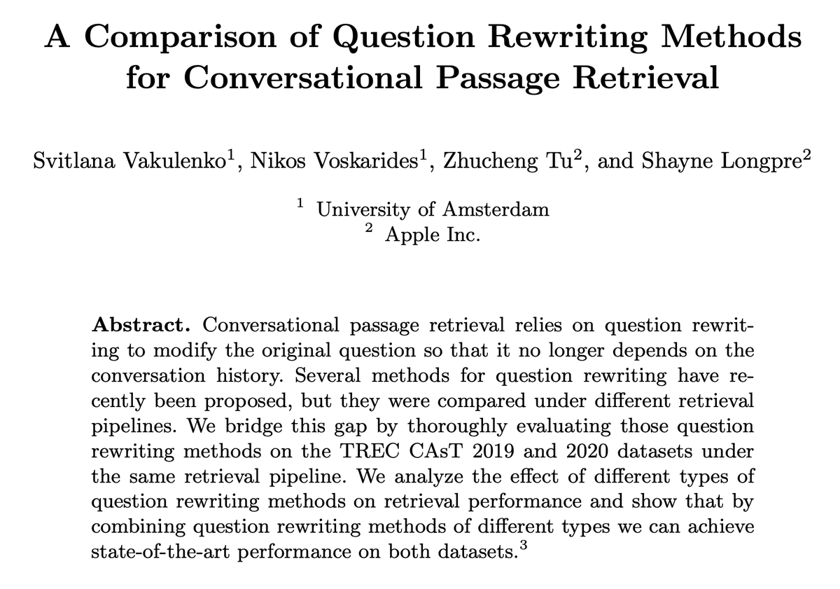 Preprint now available: arxiv.org/abs/2101.07382
Resources: github.com/svakulenk0/cas… 

<a href="/treccast/">TREC Conversational Assistance Track</a> <a href="/2021Ecir/">ECIR 2021</a> #ecir2021 #sigir2021