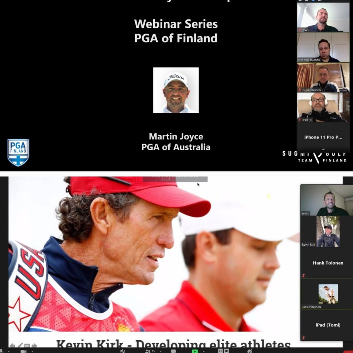 Thanks to PGA Finland for the webinar series, amazing to finish our series with one of the best in the game Kevin Kirk (Forest 🙏). I can't wait for our upcoming webinars. #Stilldoingit #Intent #Movetheneedle #WarriorCulture <a href="/JussiPtknn/">Jussi Pitkänen</a>