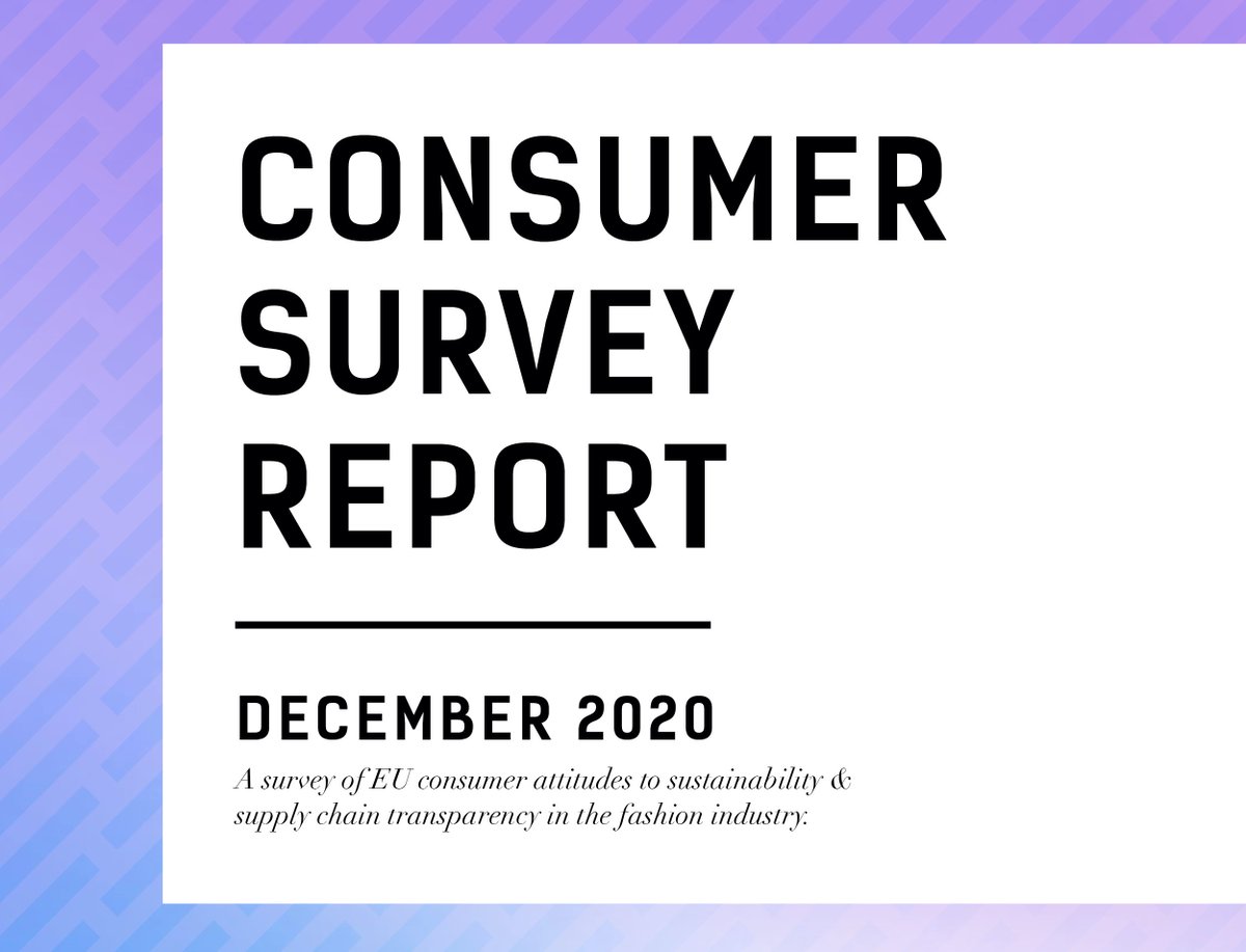 Our new Consumer Survey Report unpacks social &amp; environmental attitudes of fashion consumers. It collates responses of 5,000 Europeans to find out how transparency &amp; sustainability impact purchasing decisions when shopping for clothing.
fashionrevolution.org/resources/cons… 
#FashionRevolution