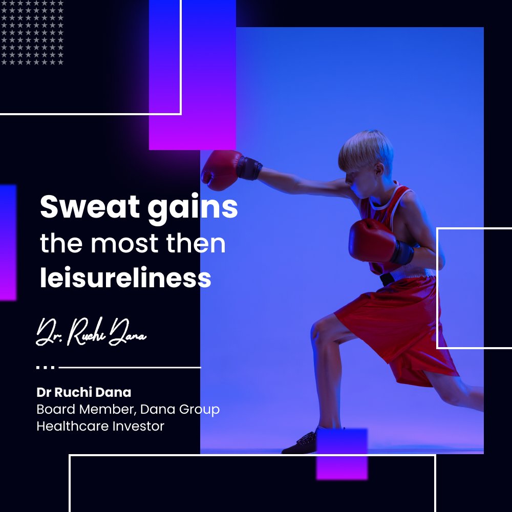 Leisureliness is a sin because over time it swallows away everything. Sweat is a virtue that lays the foundation for a better future.
#DrRuchiDana #Leisureliness #futuregoals