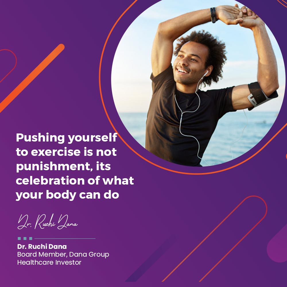 A day starting with physical fitness set up the pace for a productive and pleasant day. Don't be lousy, push yourself to get into healthy living. It is a virtue!
#DrRuchiDana #physicalfitness #healthyLiving