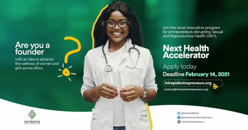 Intrepid Entrepreneurs Next Health Accelerator 2021 ($15,000 Seed Funding)

MORE DETAILS AT: opportunitiesforcameroonians.com/intrepid-entre… | APPLICATION DEADLINE: 14 February, 2021