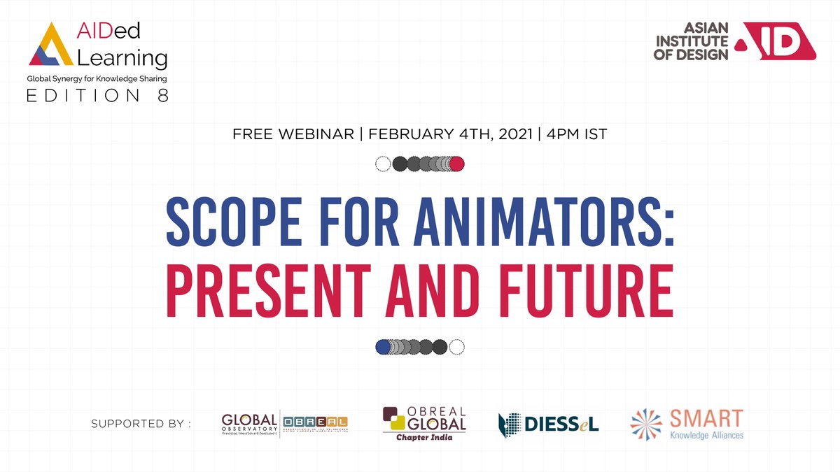 aid_bangalore's tweet photo. Link to register: https://t.co/gXEv3pWrOY
Edition 8 of our acclaimed series of AIDed Learning is here. A global panel will discuss what the future holds for animators in terms of skills needed and technological advances being made in the industry
#aidedlearning #paneldiscussion https://t.co/PuiiOu1ZfW