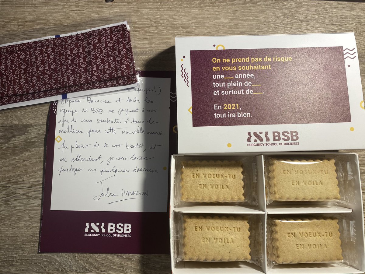 Merci à <a href="/BurgundySB/">BSB - Burgundy School of Business</a> pour ce joli cadeau de début d’année, qui ravira nos équipes 🤤 

<a href="/Bourcieu/">Bourcieu Stéphan</a> <a href="/ReboudSandrine/">sandrine reboud</a> <a href="/JHannoun_BSB/">Julien Hannoun</a> <a href="/shantybiscuits/">Shanty Biscuits 🍪</a>