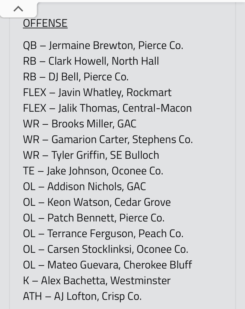 Congrats to Clark Howell in being named All State at RB for ⁦<a href="/RecruitGeorgia/">Recruit Georgia</a>⁩