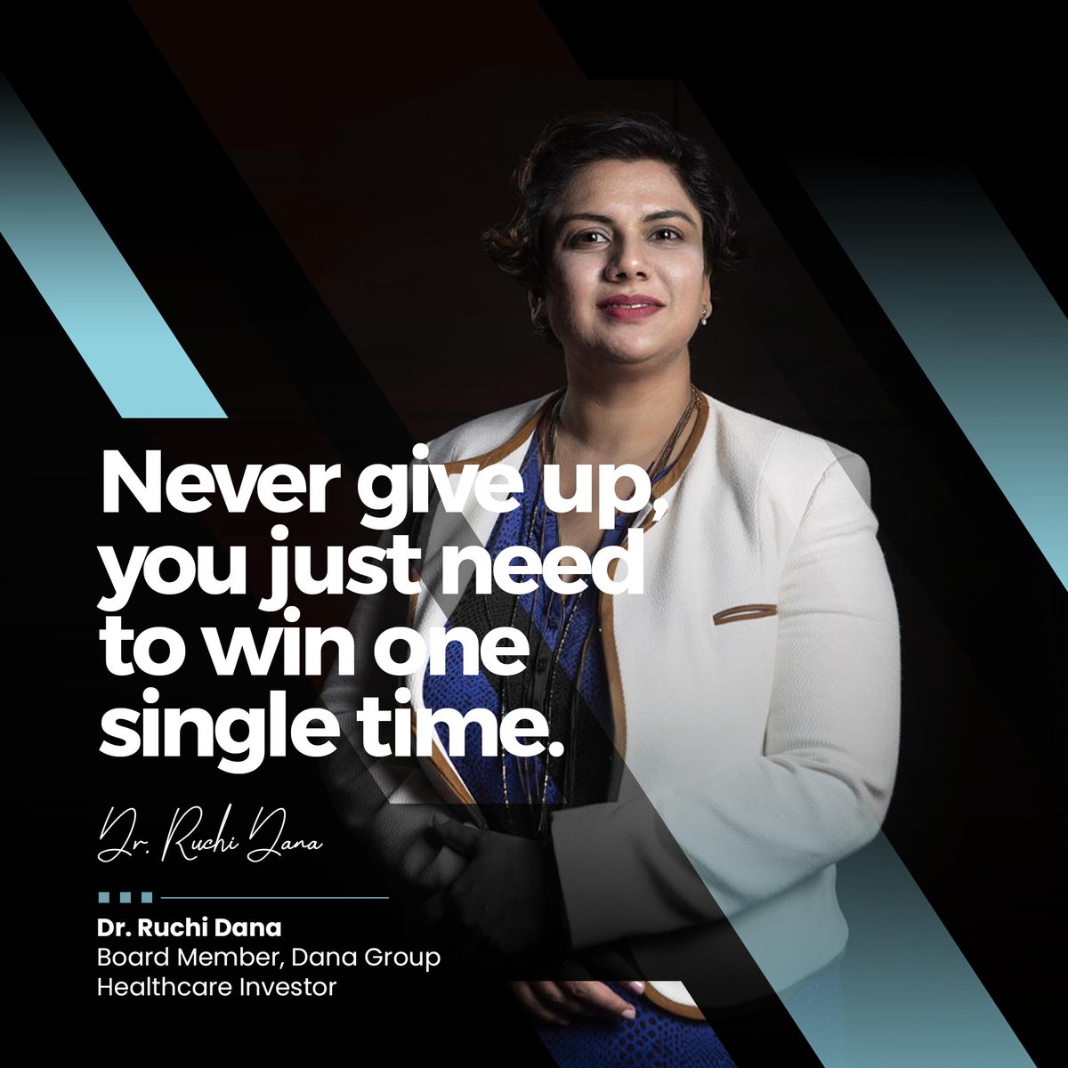 Most of the time, everything we want is a single win. Never give up, fall 10 times, get up 11, that is how you make the winning.
#DrRuchiDana #DeterminedMinds