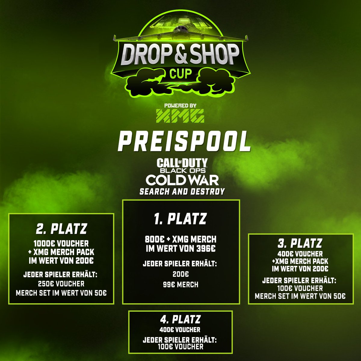 GameTurnier's tweet photo. Drop & Shop Cup powered by @xmg_gg
Damit ihr wisst welche Preise ihr am Samstag und Sonntag am @DreamHackDE Leipzig HOME Edition Wochenende abräumen könnt, haben wir hier eine kleine Übersicht für euch!
Mit welchen Mates stürzt du dich in die Schlacht um den Titel?
#DROPnSHOP https://t.co/LDV0aJVJeF