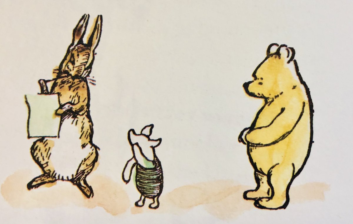 A_AMilne's tweet photo. “It’s hard to be brave,” said Piglet, “when you’re only a Very Small Animal.”
Rabbit said: “It is because you are a very small animal that you will be Useful in the adventure before us.”
Piglet was so excited at the idea of being Useful that he forgot to be frightened.~A.A.Milne https://t.co/W4ZihrkF7g