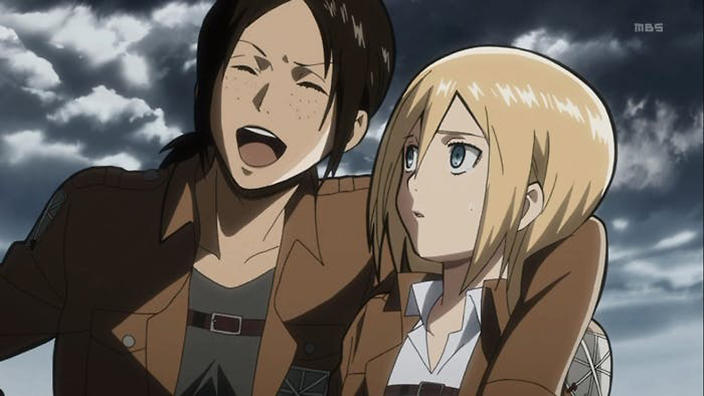 Special mention to Ymir and Historia from Attack on Titan!iirc they're canon? I was debating mentioning AoT but it's more of a shounen show with a wlw couple in it than a show you'd watch solely for yuri Nevertheless, this couple is iconic 