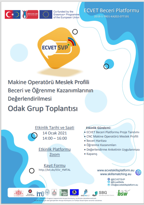 ECVET Skills Platform Focus Group Meeting Was Held with the Participation of VET Teachers and Trainers.

ecvetskillsplatform.eu 
skillsmatching.eu 
facebook.com/ECVETSVP/ 

<a href="/ulusalajans/">Türkiye Ulusal Ajansı 🇹🇷 Turkish NA</a>