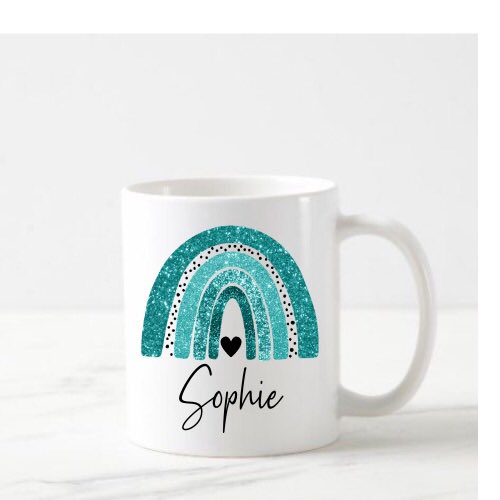 These personalised rainbow mugs will make a lovely gift 🌈🎁 Bagsoffavours.Etsy.com #gifts #giftideas #ValentinesDay #earlybiz #shopindie