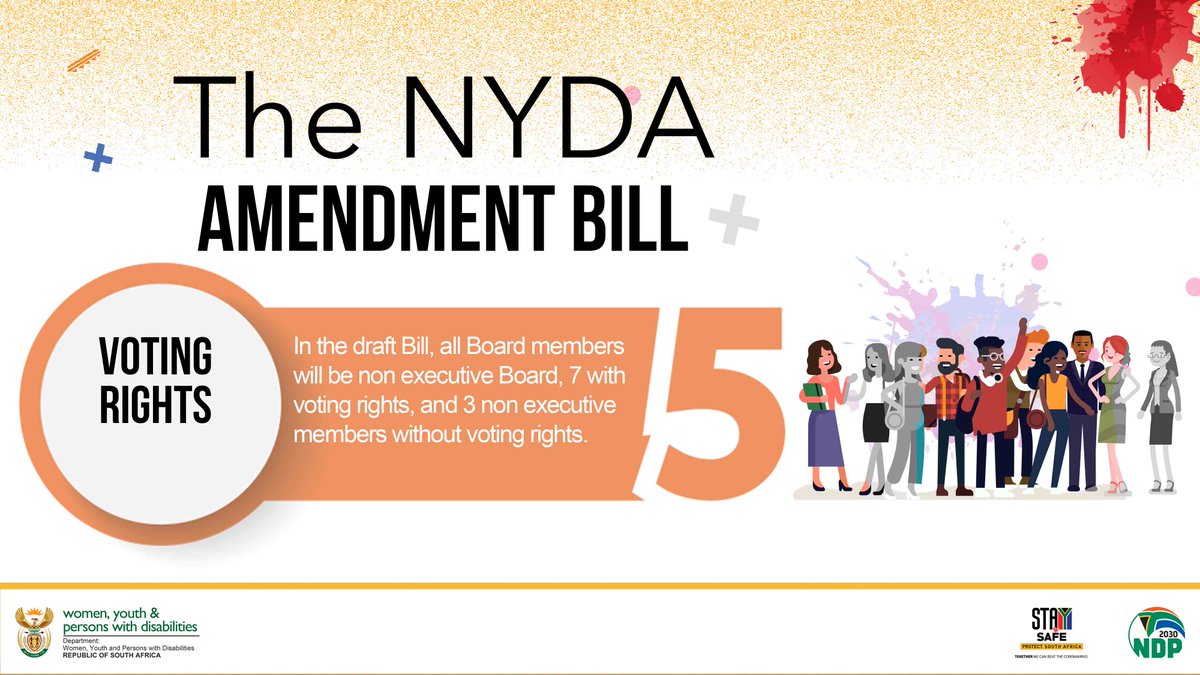 Know more about the NYDA Amendment Bill. The Amendment Bill is open for public comment, until 15 Feb 2021. Find the Bill here: nyda.gov.za/latest-news 
<a href="/GCISMedia/">GCIS Media Liaison</a>
<a href="/maite_nkoana/">Maite Nkoana Mashabane</a>
<a href="/ProfMkhize/">Hlengiwe Mkhize</a>
<a href="/NYDARSA/">NYDARSA</a>
 #YouthFocus