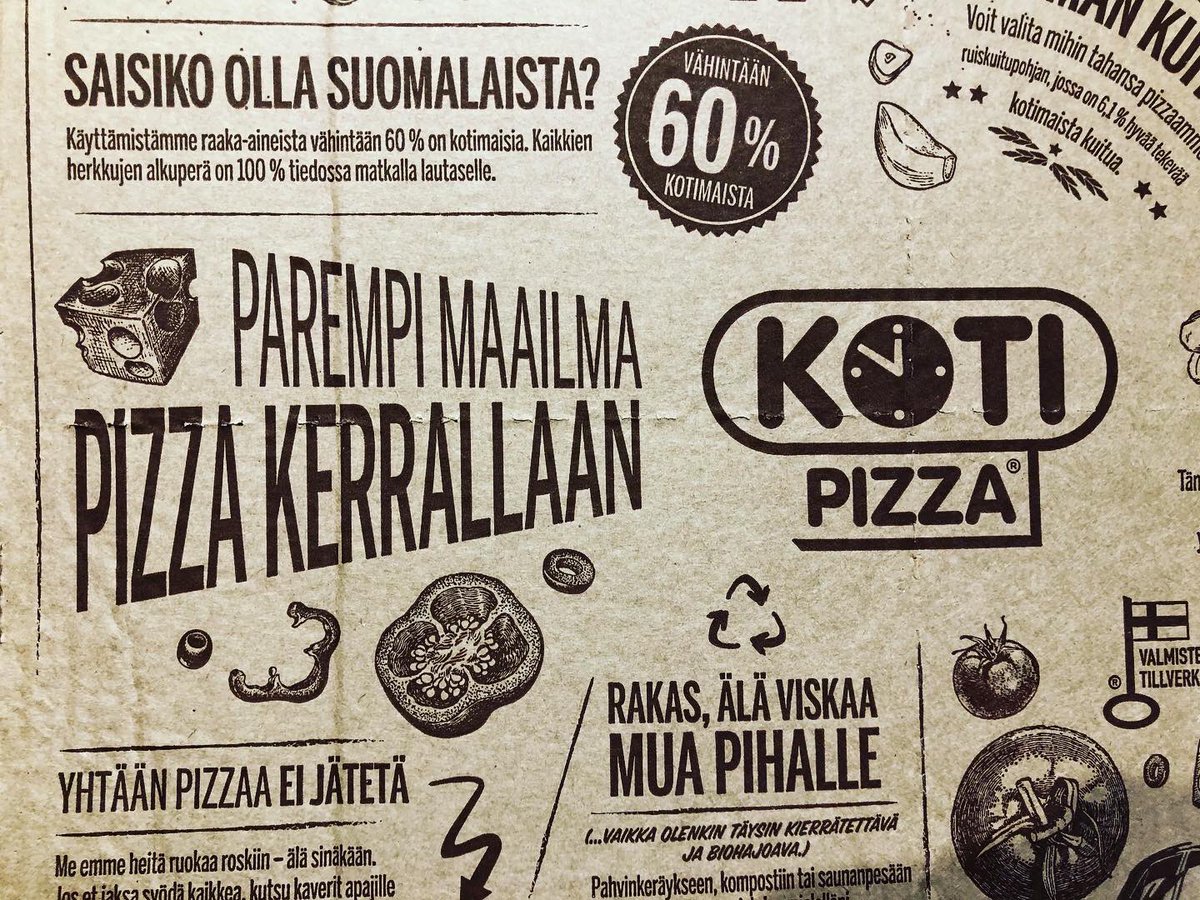 VastustamatonV's tweet photo. Vastuullista herkuttelua pizzalla💚 @Kotipizza 

#biohajoavapakkaus 
#mscsertifikaatti 
#vastuullisuus
#sustainability
#vastustamatonvastuullisuus 
#✅
#💚 https://t.co/6W4IKtuAke