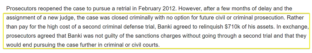 Charges weren't exactly 'overturned" ... Prosecutors chose not to pursue the case farther if he relinquished $710,000. He claims his family in Iran sent him a few million dollars. Make of that what you will, but Diane Feinstein wants him pardoned.