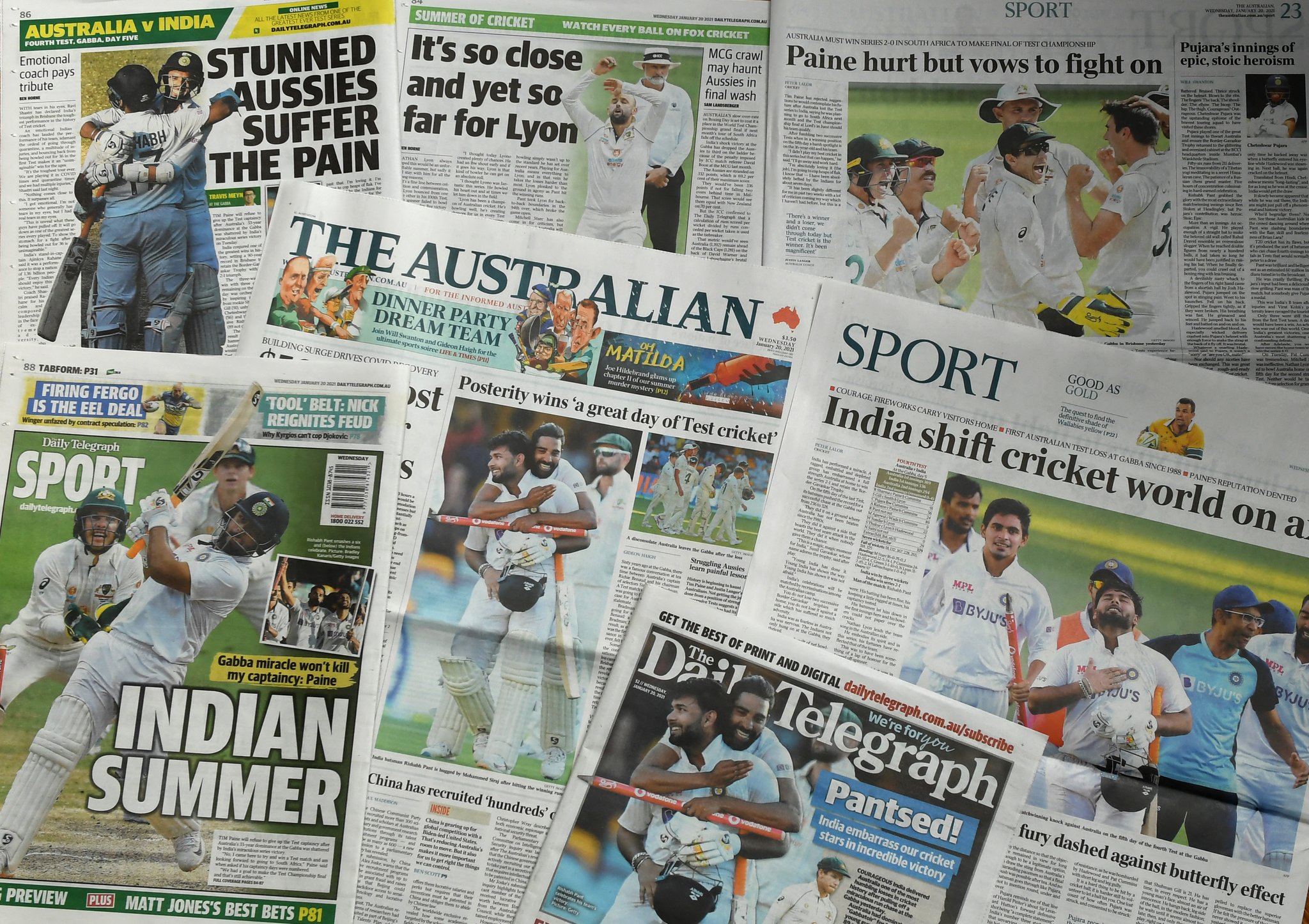 Wisden Twitter: "India's incredible series win hogging Australian newspaper headlines this 🗞️📰 #AUSvIND https://t.co/3oPsYZH8vh" / Twitter