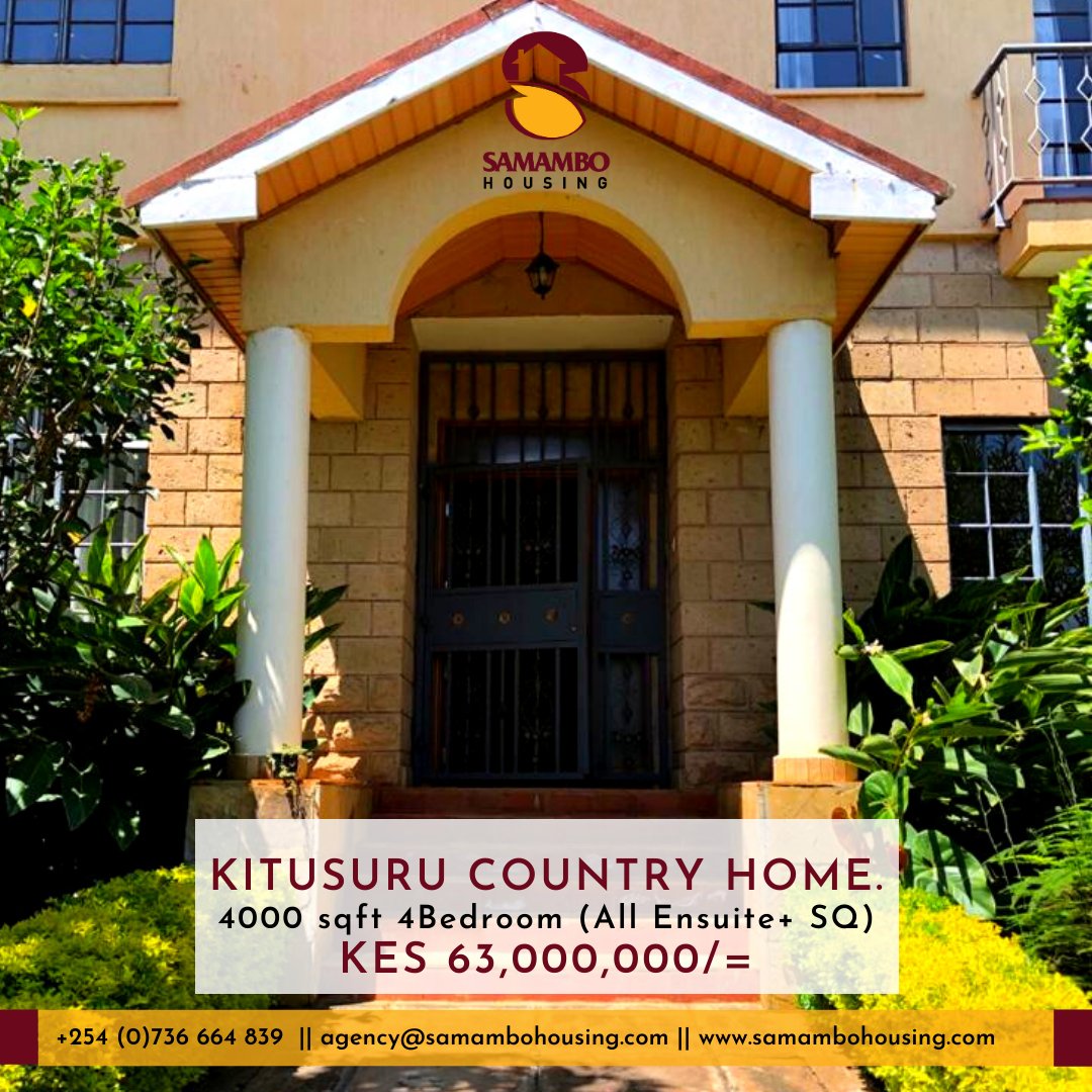 SamamboHousing's tweet photo. Located in a prime and secure gated community of 22 units just near The International School of Kenya. 10 minutes from Village market & Westlands.
https://t.co/vDP2XqfzZ4
#samambohousing #homesforsale #kitusuru #nairobi #WednesdayWisdom #dreamhome #investment #deals #LetsGetReal https://t.co/tYIPepVwjc