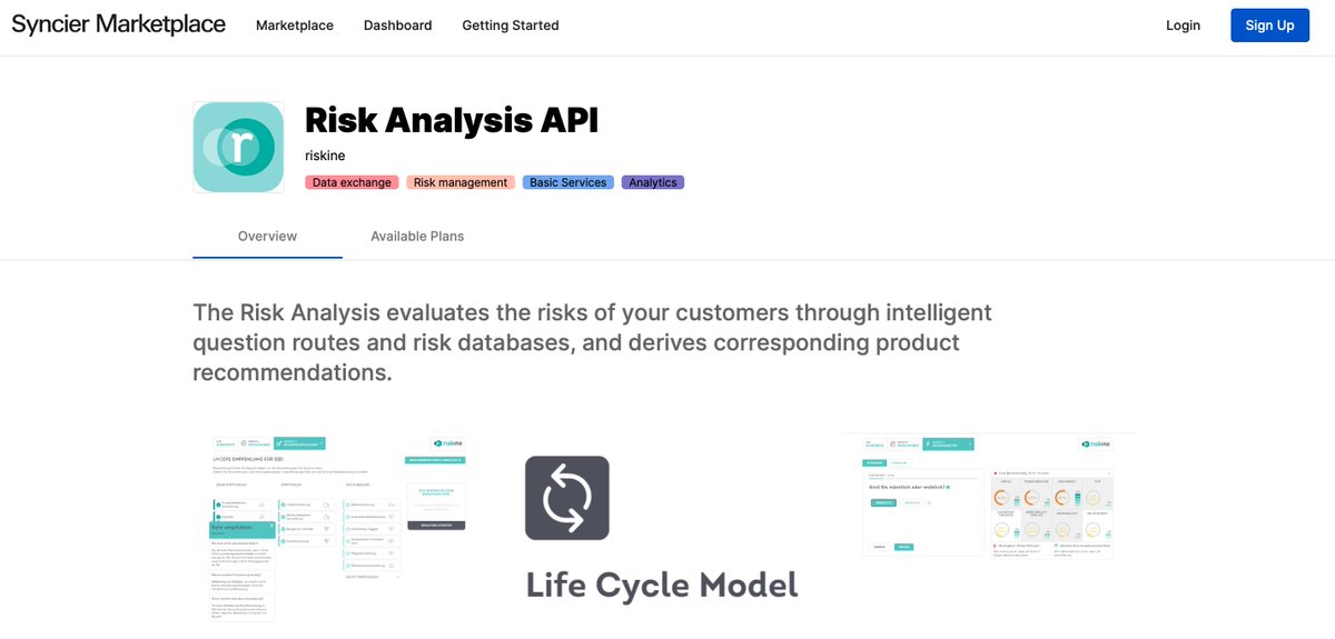 Another great #partnership! 
Riskine evaluates your customers' risks through intelligent question routes and #risk databases and derives corresponding product recommendations.  Find more here app.marketplace.syncier.com/app/public/cat…
#insurtech