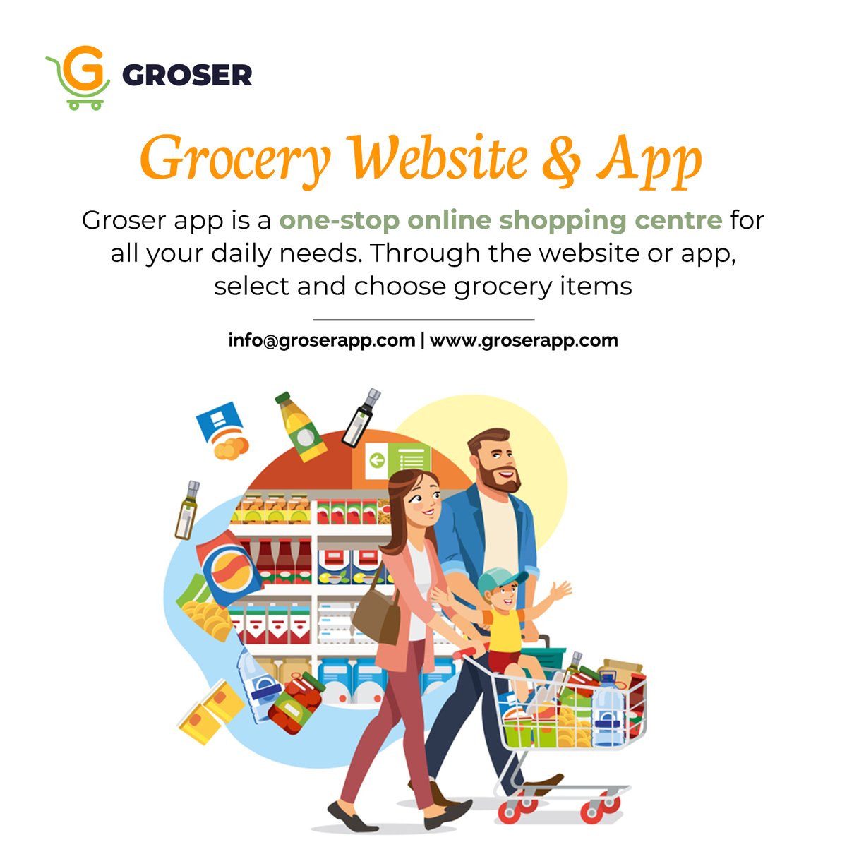 GroserLocal's tweet image. Groser app is a one-stop online shopping centre for all your daily needs. Through the website or app, select and choose grocery items.
Visit:- Groserapp.com
Connect @GroserLocal 
Mail:hello@groserapp.com
#groceryderlivery #onlinestoreindia #grocery #shopnow #shopping