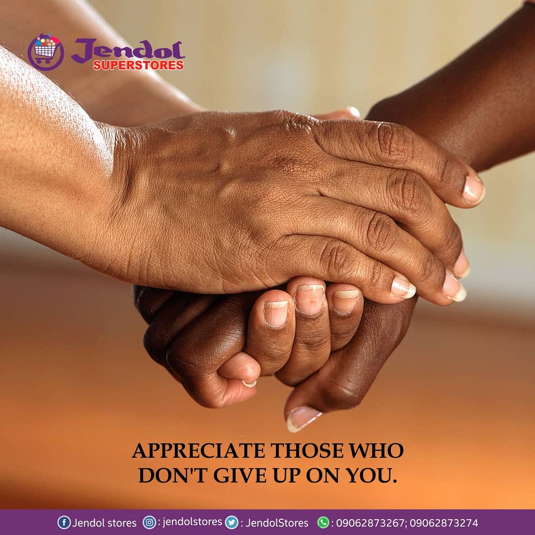 Let's be grateful🙏 to the people👨‍👩‍👧‍👦 who make us happy; they are charming gardeners who make our soul blossom 🌹🌹
Good Morning to all our Lovers❤️❤️😘

#jendolsuperstores🛒