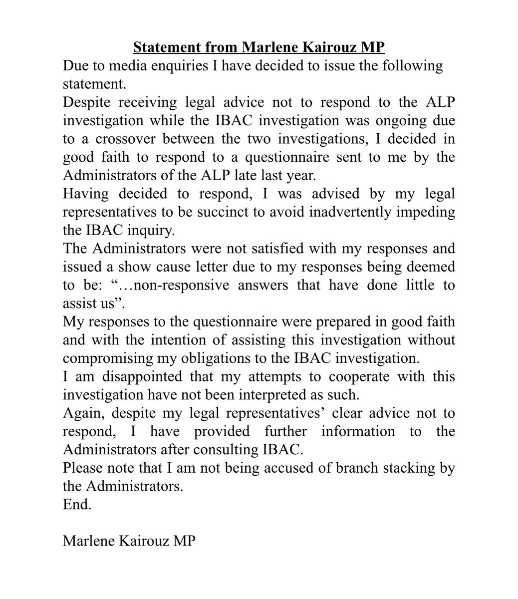 Please statement below.