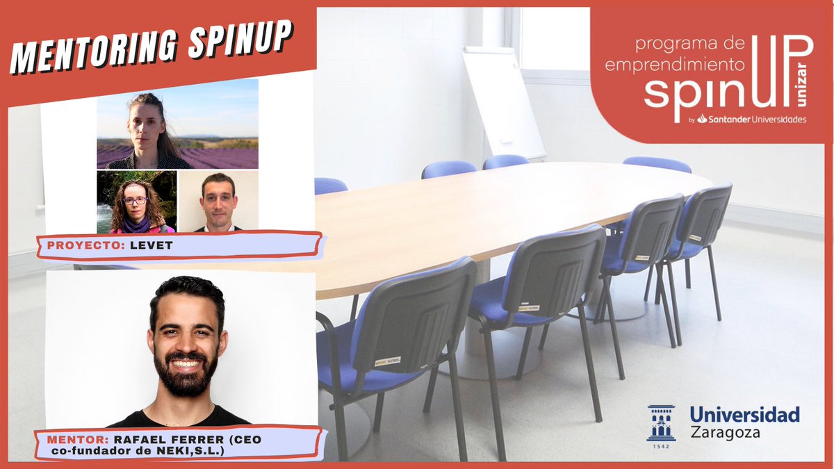 OTRI_Unizar's tweet image. Empezamos el día con una nueva novedad del #MentoringSpinUP de la VIII edición del programa SpinUP "Emprende con @unizar" el proyecto #Levet formado por Leyre, Miriam y Borja recibirán el mentoring de @rf910 (CEO y Co-fundador de @nekiglobal) 🚀✨