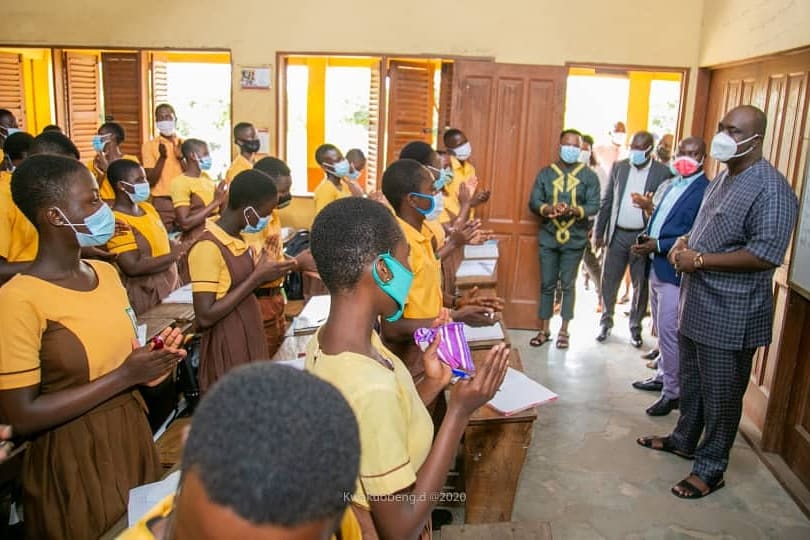 NppTema's tweet photo. @niinoi_hanson writes " my inspiration as a leader is the welfare of my people. I am determined as a #MP for Tema Central to improve upon the learning conditions of the students in my constituency. I toured some schools to encourage them to adhere to all safety Covid protocols https://t.co/35EFERnmhW