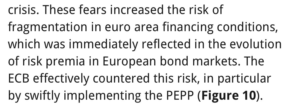 First we all know that the ECB is here to close spreads, all the more than it is quite explicit about it. Eg a recent speech by  @Isabel_Schnabel but you can find dozen speeches with the same idea https://www.ecb.europa.eu/press/key/date/2020/html/ecb.sp201216_1~9caf7588cd.en.html