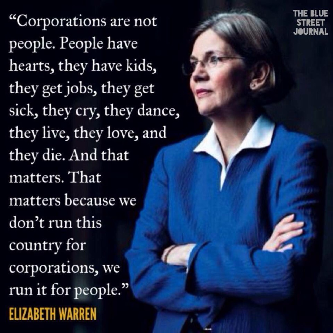.<a href="/SenWarren/">Elizabeth Warren</a>:  Corporations are NOT people. Here's why…