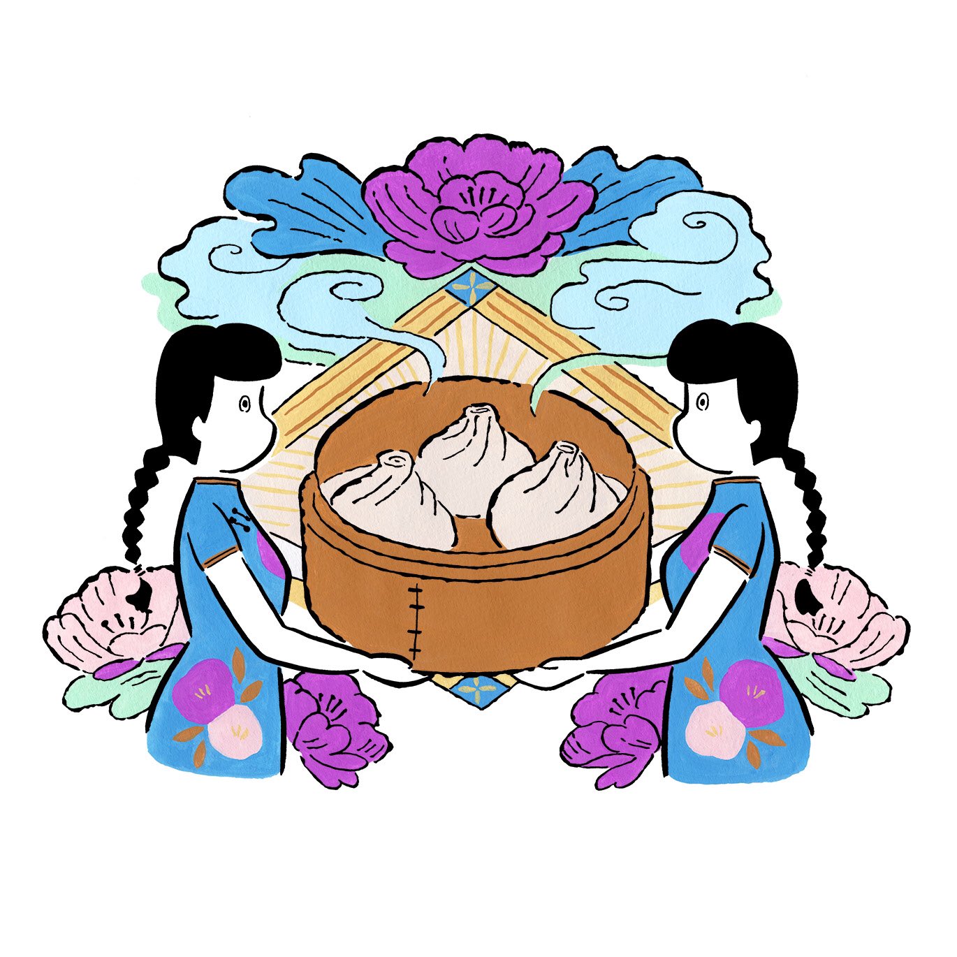 Twitter 上的 Fumiishiwata Illustration 小籠包 Illustration Fumiishiwata Illustrator Painting Drawing Art Design Sketchbook Girl Graphicdesign イラスト イラストレーター イラスト好きな人と繋がりたい アート 人物イラスト 絵 レトロ 中華