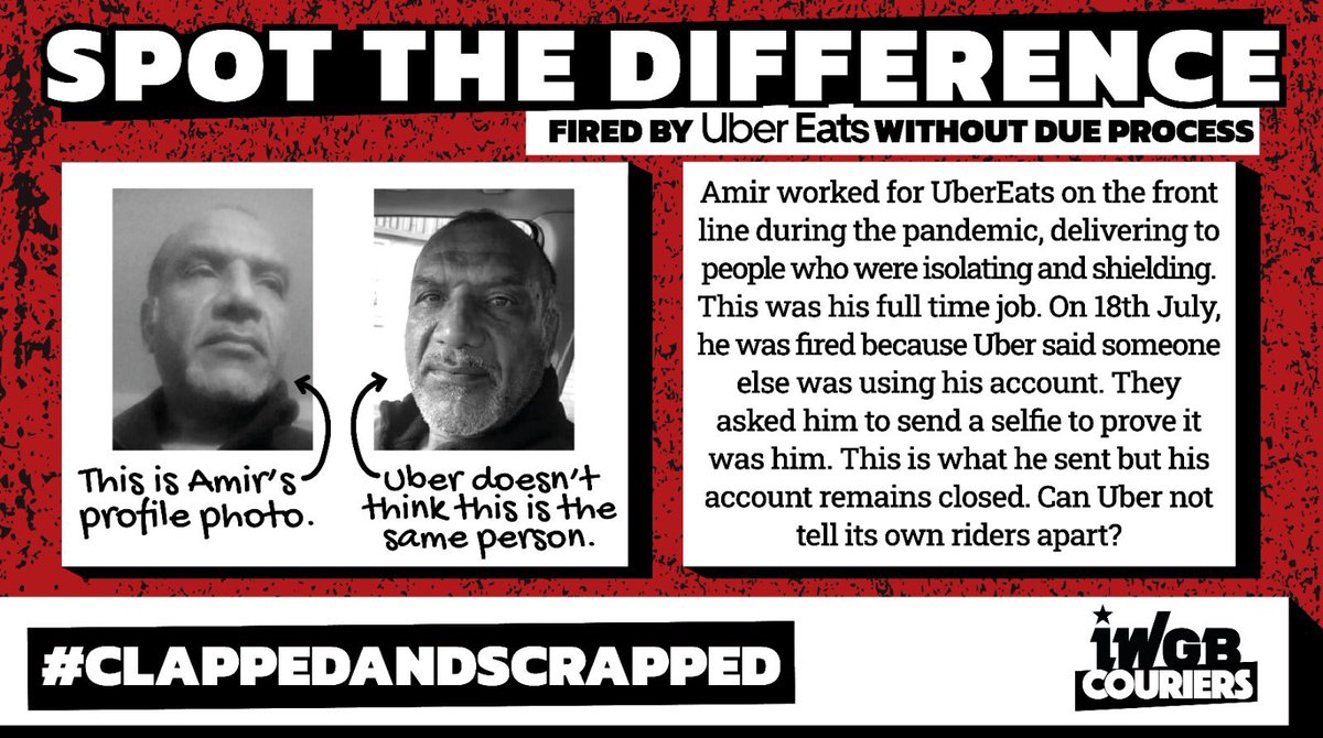 4. Having money withheld for no reason is a big issue, being fired for no reason is another. The  @iwgb_clb and  @uphd_iwgb has seen a spike in terminations during the pandemic with a large amount at  @Uber &  @ubereats. The ramifications are devastating for couriers and drivers!