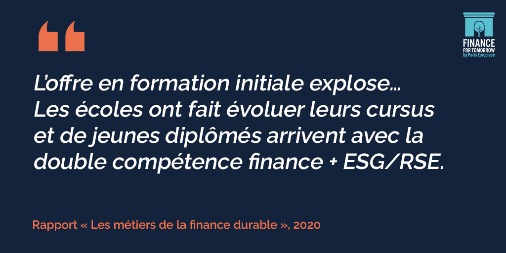IFD_Paris's tweet photo. "Les métiers de la #FinanceDurable" 📂 Les jeunes diplômés sont de plus en plus formés aux thématiques #RSE et #ESG. Une évolution dans les cursus qui donne de bonnes perspectives à la finance durable. Retrouvez notre rapport en partenariat avec @Birdeo 👉 https://t.co/jh0tXycFGl https://t.co/GowY7dRIfl